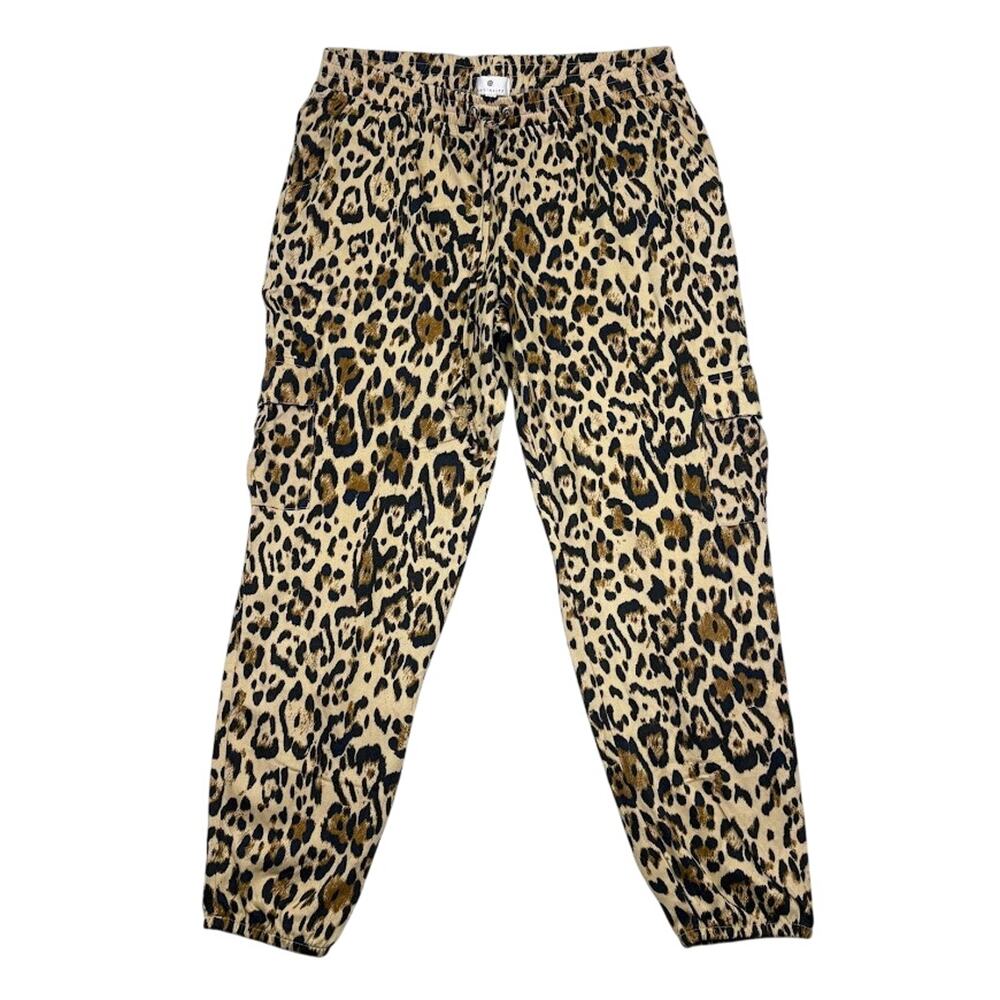 Socialite Joggers Leopard Print High Rise Cargo Pants Size L